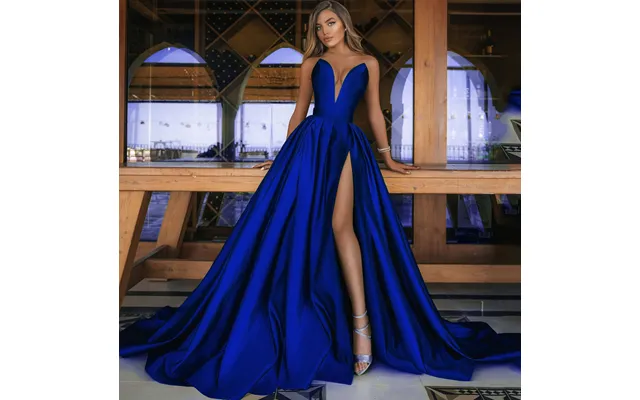 Women's Evening Dress Sexy Deep V Slit Dress Wedding Dress