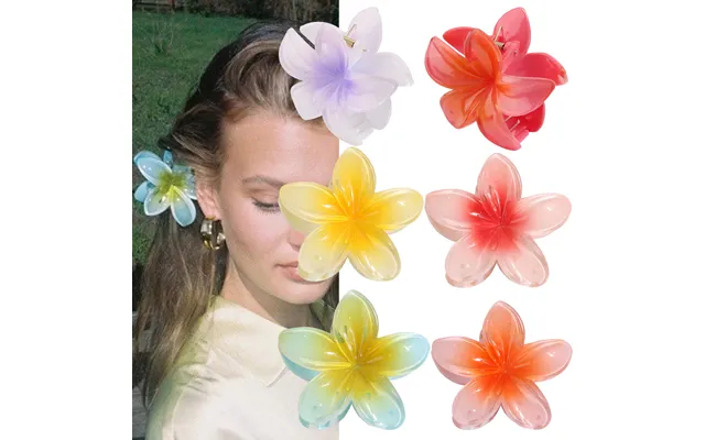 Women's Hair Accessories Colorful Plumeria Hairpin Flower Clip Retro Ladies Side Clip Half Clip Back Of The Head Shark C