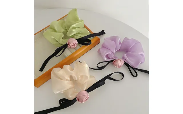 Women's Hair Accessories Head Flower High-end Hair Accessories Large Intestine Hair Ring Headdress Net Red Rose Hair Rop