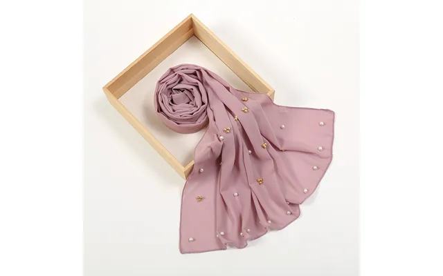 Women's Hats New Style Studded Pearl Chiffon Scarf Malaysian Turban Chiffon Hijab Ladies Scarf