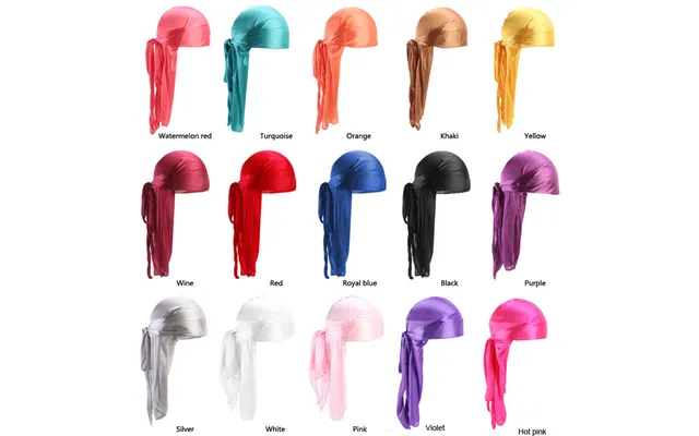 Women's Hats Popular Men's And Women's Imitation Silk Long Tail Turban Hat Pirate Hat Silky Durag Tjm-05c
