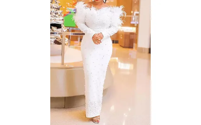 Women's Short Skirt Elegant Bubble Bead Feather Beaded One-piece Skirt