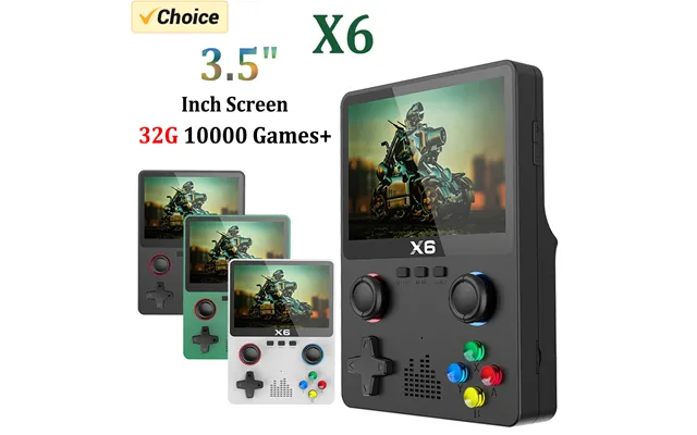 X6 Retro Video Console 3.5 4'' Ips Screen Portable Handheld Game Player 10000 Classic Games Children Gifts