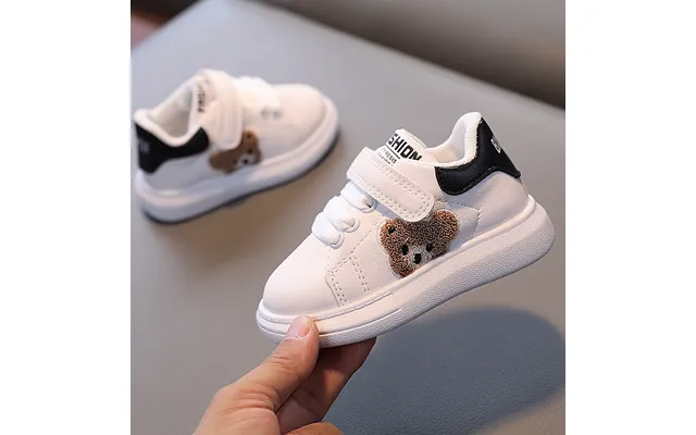 Xuanmu Cute Furry Bear Pattern Children Sneakers Flat Heel Baby Girl Shoes Platform Little Boy Running Shoes Kids Tenis 