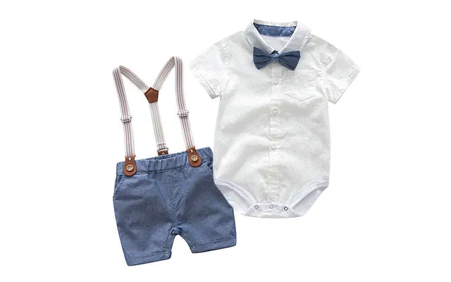 Xuanmu Kid Long-sleeve Tops Suspender Pants Suit Long Sleeve Lapel Neck Button Romper Shirt Casual Loose Spring Pants Z0