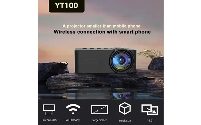 Yt100 Wireless Mobile Phone Mini Full Hd Video Projector - Portable Outdoor Indoor Projector