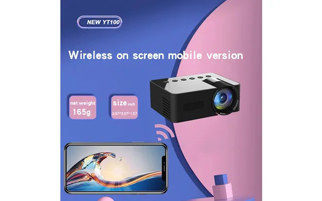 Yt100 Wireless Portable Outdoor Indoor Mobile Mini Full Hd Video Projector Set