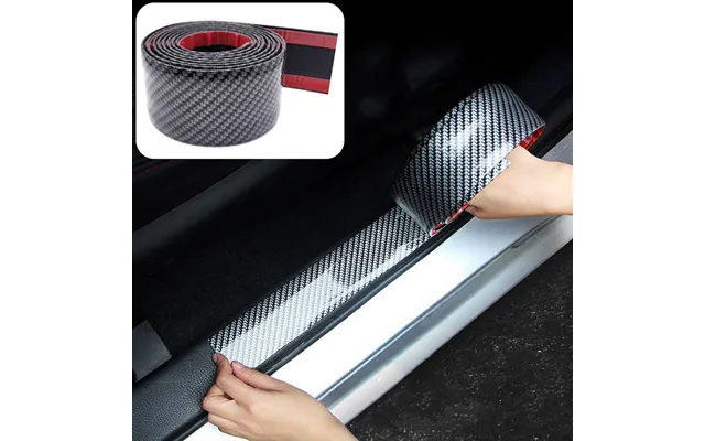 Yuanmheng Car Styling Carbon Fiber Rubber Door Sill Protector Trim Strip Decor Sticker