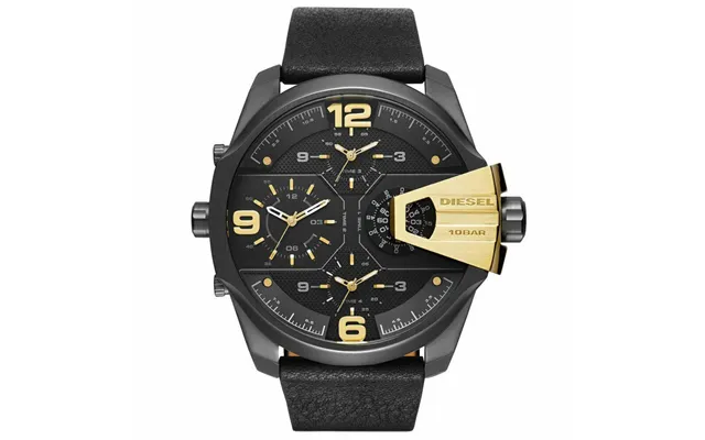 Diesel Dz7377 Uber Chief Black Dial Black Leather Men's Watch