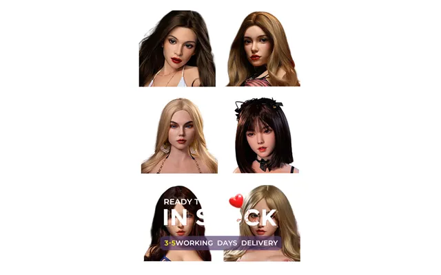 In Stock - Yeloly Silicone Sex Doll Head With M16 Header Connector Only Head