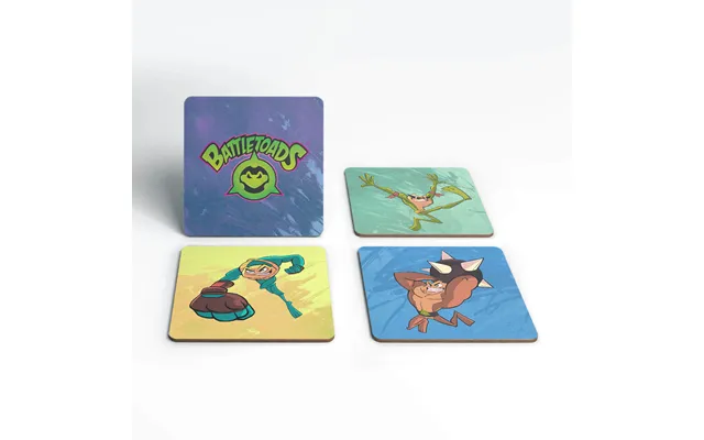 Battletoads Rash Pimple Zitz Square Coaster Set
