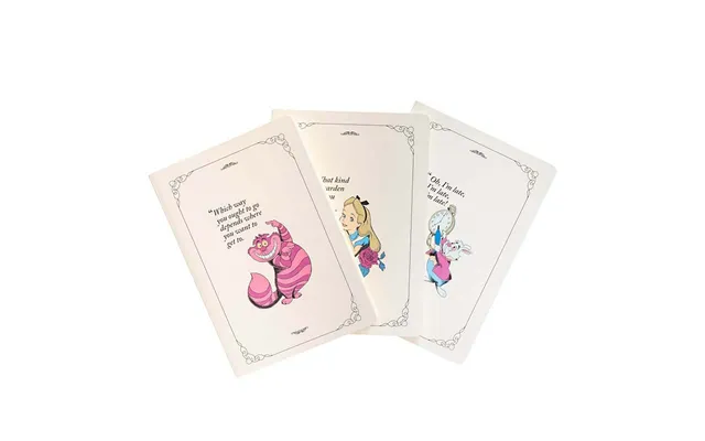 Disney Alice In Wonderland Pack Of 3 A5 Notebooks