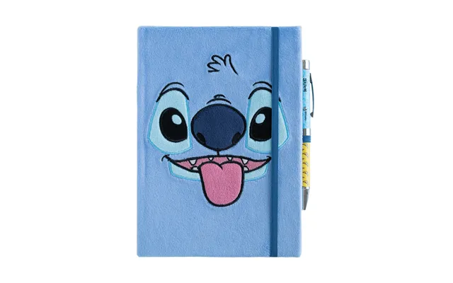 Disney Stitch Tropical A5 Premium Plush Cover Notebook With Projector Pen