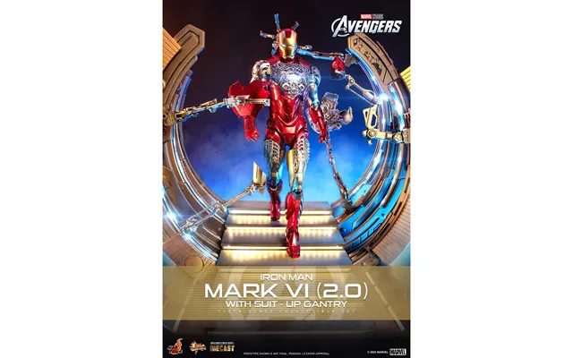 Hot Toys 1 6 Scale Marvel Iron Man Mark Vi 2.0 With Suit-up Gantry Statue