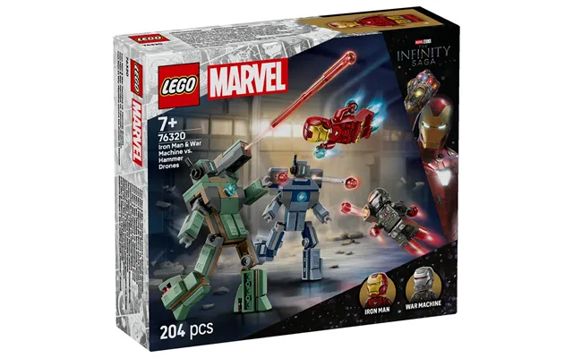 Lego Marvel Iron Man & War Machine Vs. Hammer Drones Building Toy 76320