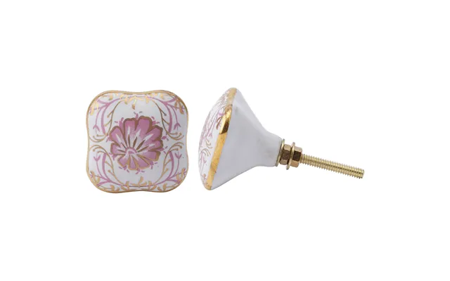 Pink Floral Ceramic Drawer Pull