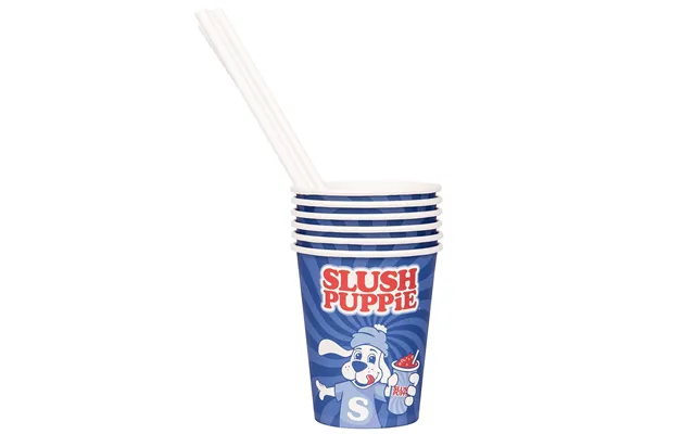 Slush Puppie Paper Cups & Straws Set Of 20