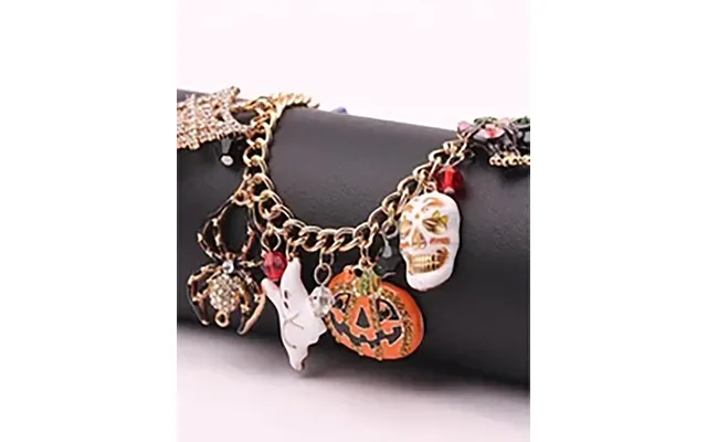 Halloween Pumpkin Skull Ghost Pattern Bracelet - Orange One Size