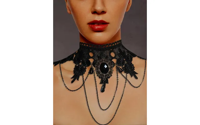 Vintage Lace Necklace - Black One Size