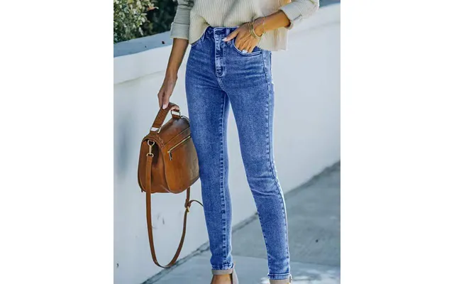 Zeagoo Ankle-length Skinny Jeans With Pockets - Sky Blue L 8-10