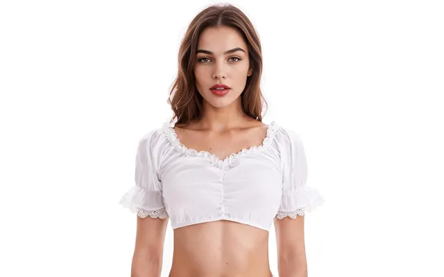 Zeagoo Dirndl Blouse Women's Costume Blouse De Only - White M