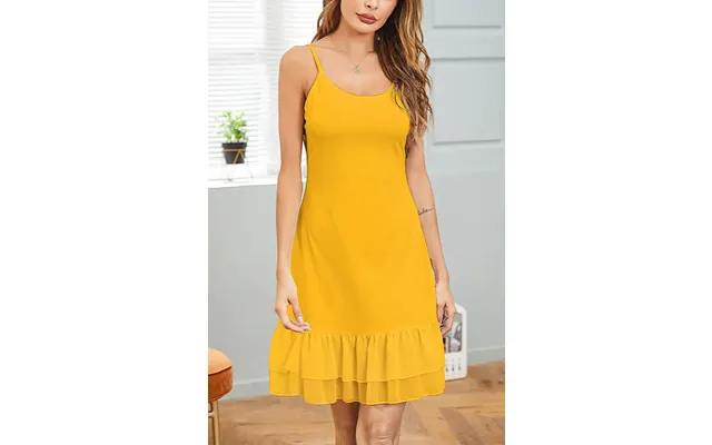 Zeagoo Women's Adjustable Spaghetti Strap Cami Under Dress - Yellow S 4