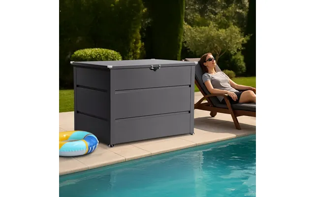 150 Gallon Metal Outdoor Deck Box - Gray