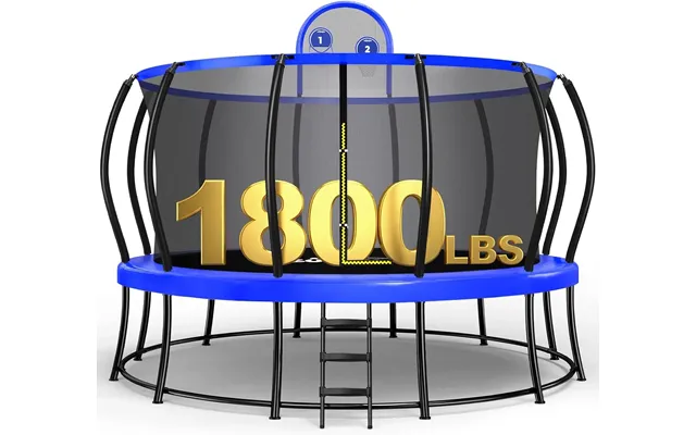 1800lbs Double Frames Trampoline - 16ft-round Blue