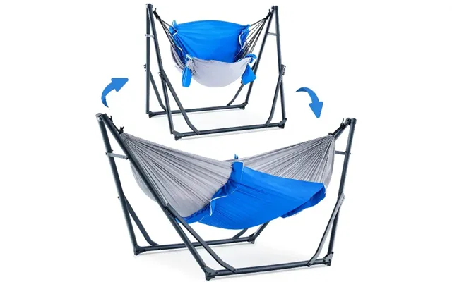 2 In 1 Hammock Chair With Foldable Steel Stand And Carry Bag