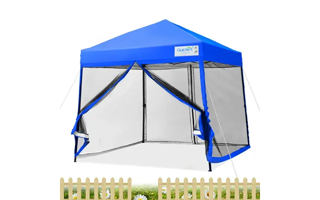 9' X 9' Pop Up Canopy Tent With Netting - Royal Blue