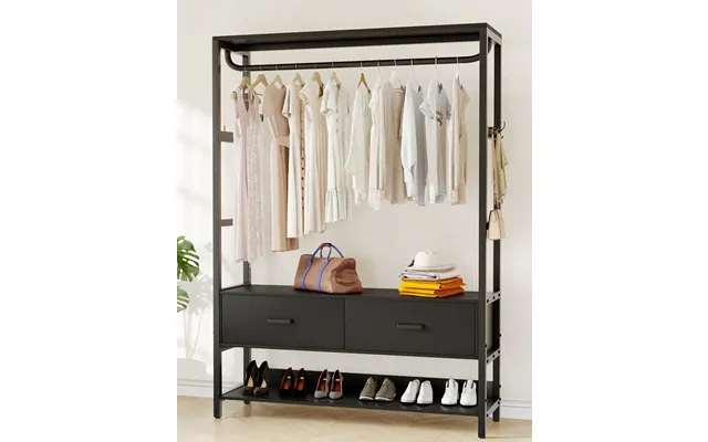Hokeeper Closet Organizer With Drawers & Hooks - Black