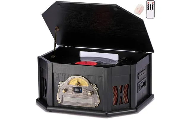 Orcc 10-in-1 Bluetooth Nostalgic Turntable Record Player - Black