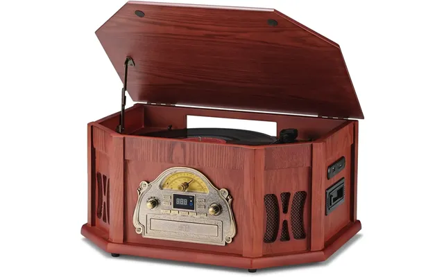 Orcc 10-in-1 Bluetooth Nostalgic Turntable Record Player - Espresso