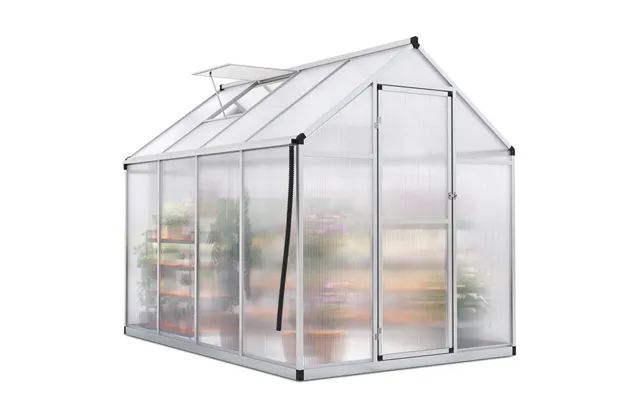 Walk-in Polycarbonate Greenhouse - 6x8x6ft-silver
