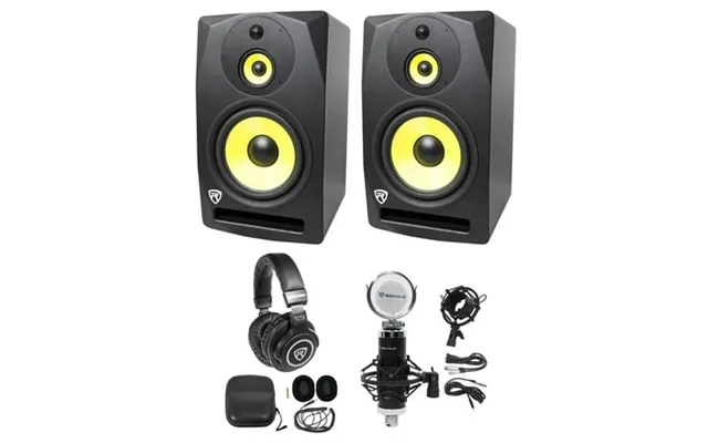 2 Rockville Dpm10b 10 800w Powered 3-way Studio Monitors Headphones Mic Mount product image