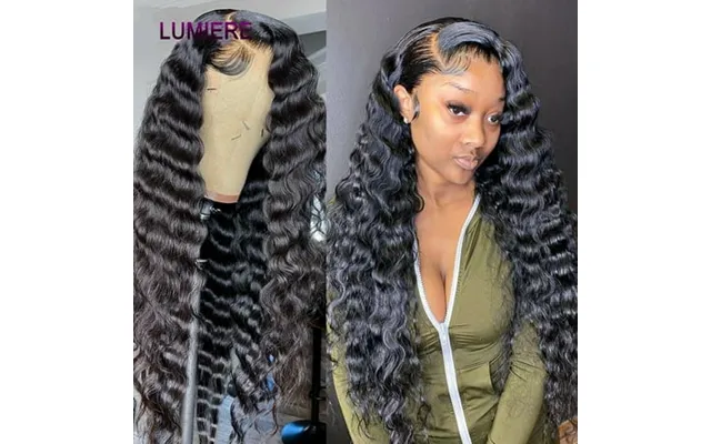 30 32 34 Inch Loose Deep Wave Lace Front Human Hair Wigs For Black Women Wet And Wavy 13x4 Pre Plucked Lace Closure Fron product image