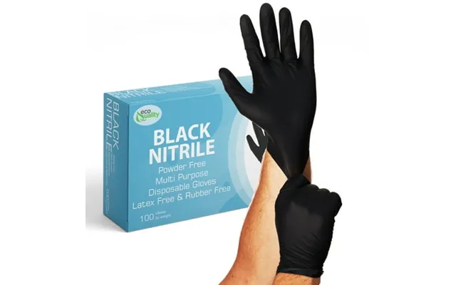 900 Pack Medium Black Nitrile Exam Gloves - Disposable Latex Rubber Free Powder Free Black Gloves Non Sterile Food Safe  product image