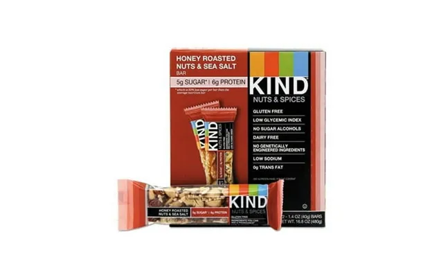 Kind Bars Honey Roasted Nuts & Sea Salt Gluten Free Low Glycemic Index Kind Bars Honey Roasted Nuts & Sea Salt Gluten Fr product image