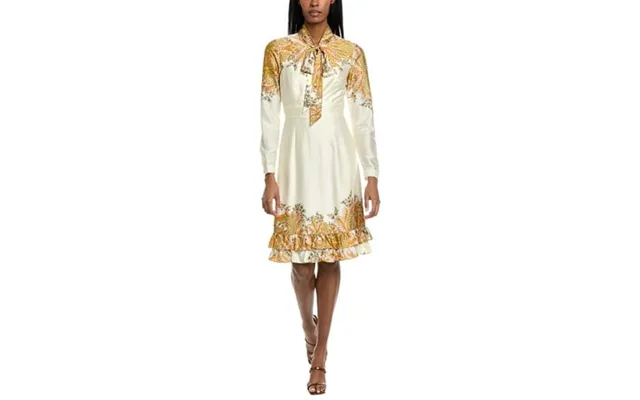 Mikael Aghal Womens Tie-neck Midi Dress 6 White product image