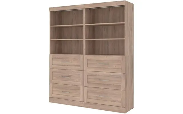 Pemberly Row 72 Closet Organizer With Drawers In Rustic Brown product image