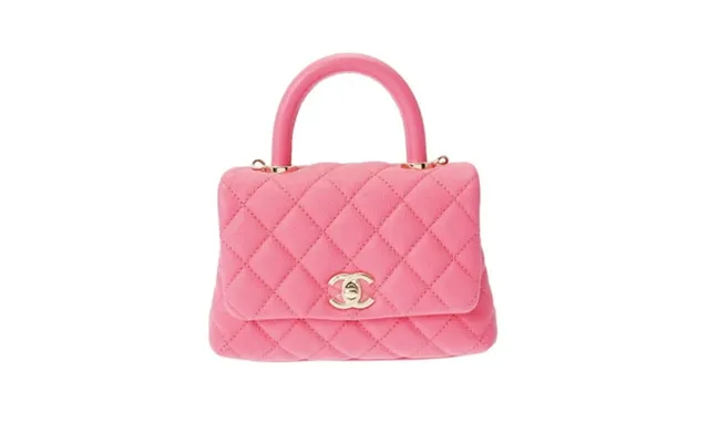 Pre-owned Chanel Matelasse Xxs Pink Champagne As2215 Women S Caviar Skin Handbag Good product image