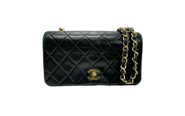 Pre-owned Chanel Shoulder Bag Matelasse Leather Metal Black Gold Women S Z1587 Good product image