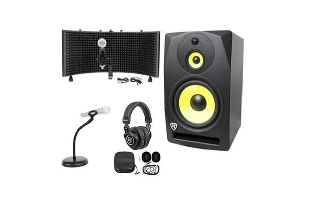 Rockville Dpm10b 10 Inches 400 Watt Active Studio Monitor Headphones Mic Shield Stand product image