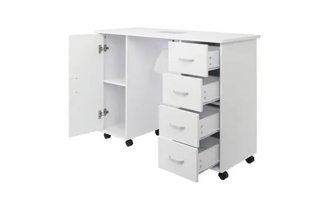 Salonmore 4 Removable Drawers Professional Nail Table With Fan White product image