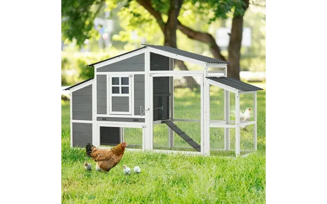 Yodolla Large Wooden Chicken Coop With Nesting Boxes Gray Fits 6-8 Chickens product image